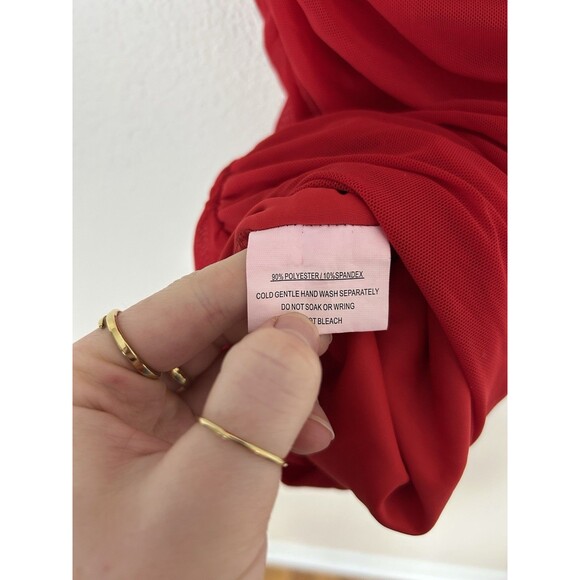 Hello Molly XS Save A Life Dress Red Ruched Mini Cocktail Party Bodycon Women’s - Picture 6 of 7